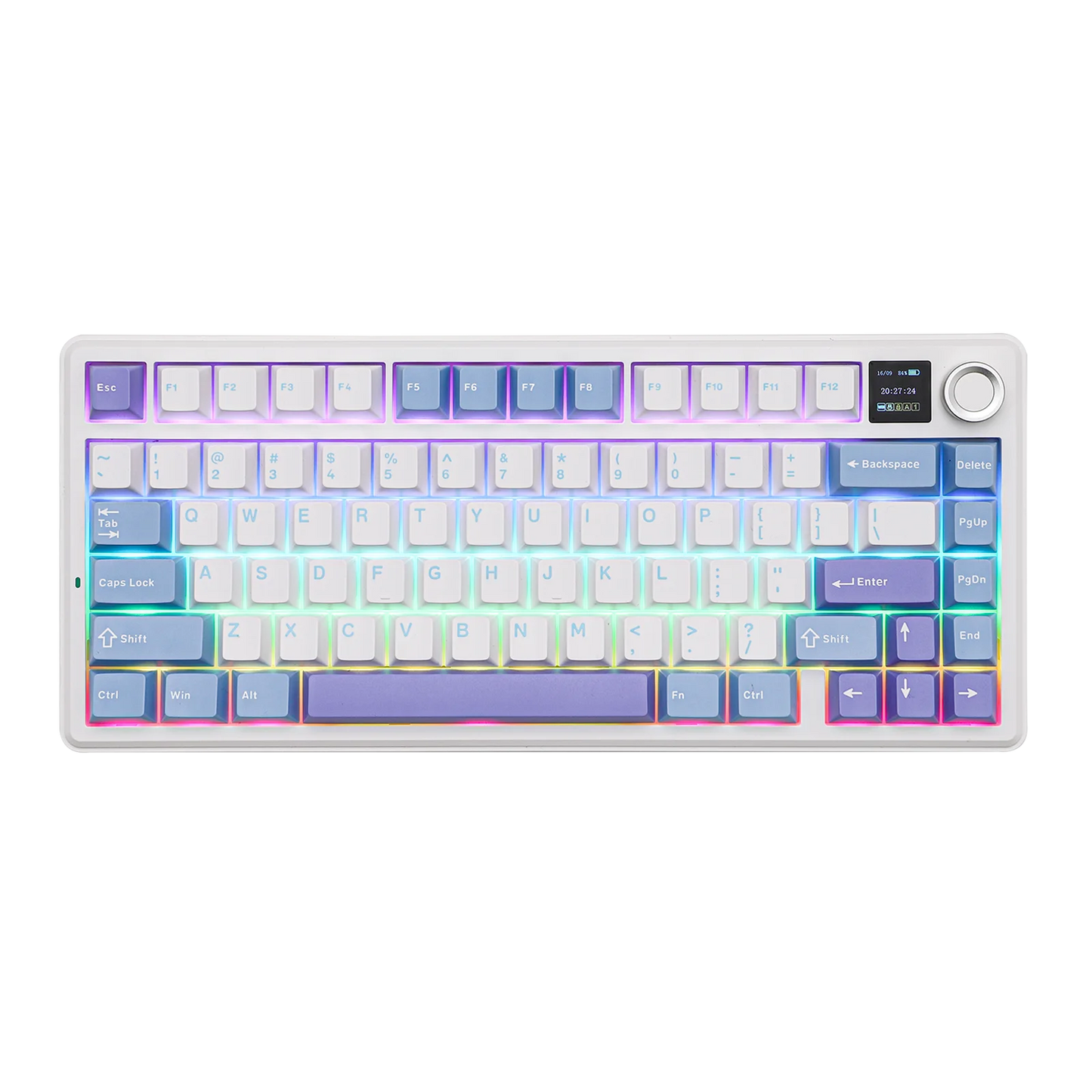 EPOMAKER X AULA F75 MAX Compact 75% Wired/BT5.0/2.4GHz Wireless Mechanical Gaming Keyboard with TFT Screen & Knob for PC/Mac