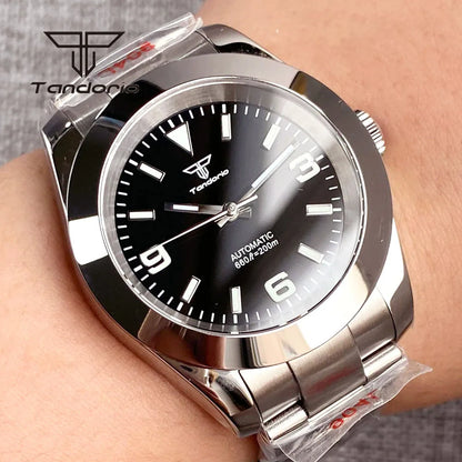 Tandorio Men's Automatic Watch Mechanical Miyota 8215/PT5000 Movt Sapphire Glass 36mm/39mm Explorer Style Wristwatch Luminous