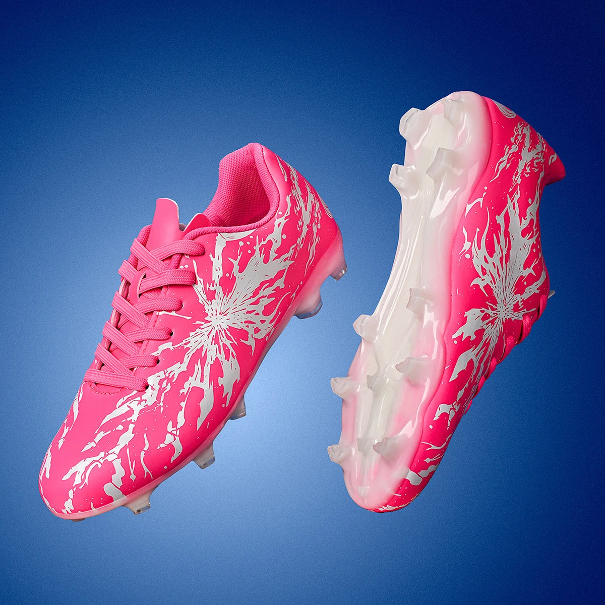 Chaussures de football pour hommes AG/FG pour terrain ferme, crampons en caoutchouc antidérapants, respirantes en PU, pour adultes, pour la pratique et la compétition de football en extérieur.