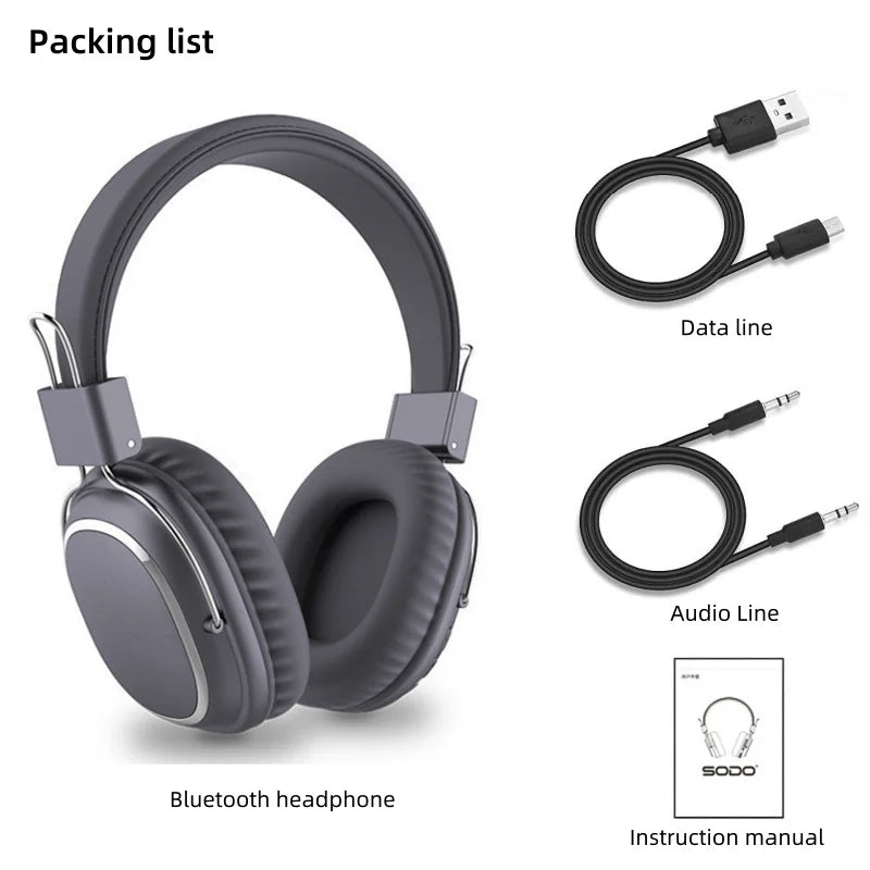 SODO SD-1004 Wireless Headphones Foldable Bluetooth 5.3 HIFI Stereo Headset 40mm Driver Over Ear Headphone with Mic Support TF
