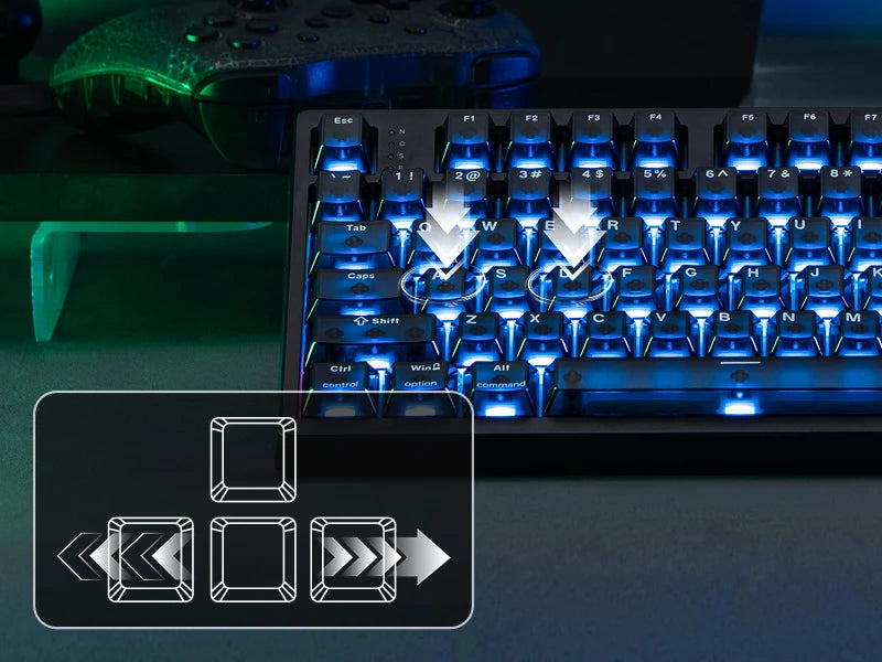 EPOMAKER HE108 100% ANSI US QWERTY Layout Wired/BT/2.4Ghz Wireless Hall Effect Mechanical Keyboard with SOCD/DKS & Rapid Trigger