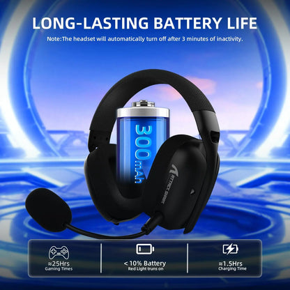 ATTACK SHARK L80PRO Wireless Gaming Headset – Tri-Mode Bluetooth Headphones with Dual Microphone, Lightweight Design & Premium Gaming Audio