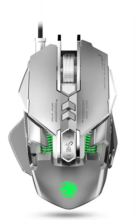 Mouse mecanic cu fir pentru PC gaming esports, RGB, 6400 DPI, atracție magnetică, contragreutate DIY