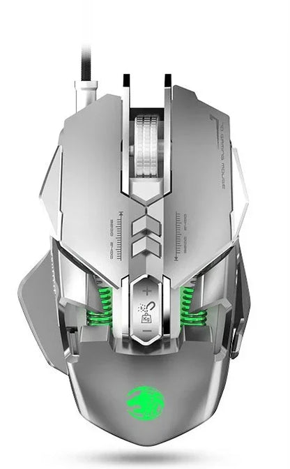 Mouse mecanic cu fir pentru PC gaming esports, RGB, 6400 DPI, atracție magnetică, contragreutate DIY