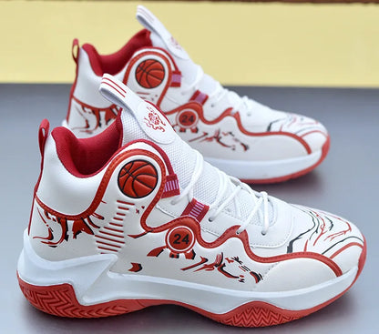 Verkauf von Basketballschuhen für Herren, High-Top-Sportschuhe für Outdoor, gepolstert, Herren-Sportschuhe, bequeme weiße Sneaker, Zapatillas