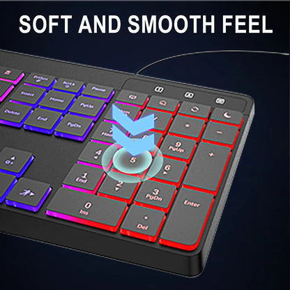 New Wired Light Backlit RGB Mute Keyboard  Desktop Notebook Home Business For Office Ultra Thin USB office home