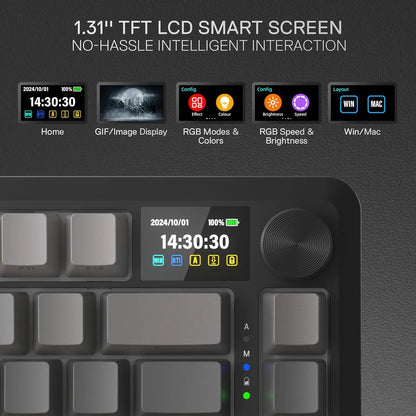 Redragon K724 PRO Wireless Gasket Gaming Hot-Swap South-Facing RGB Socket, Gradient PBT Keycaps Keyboard
