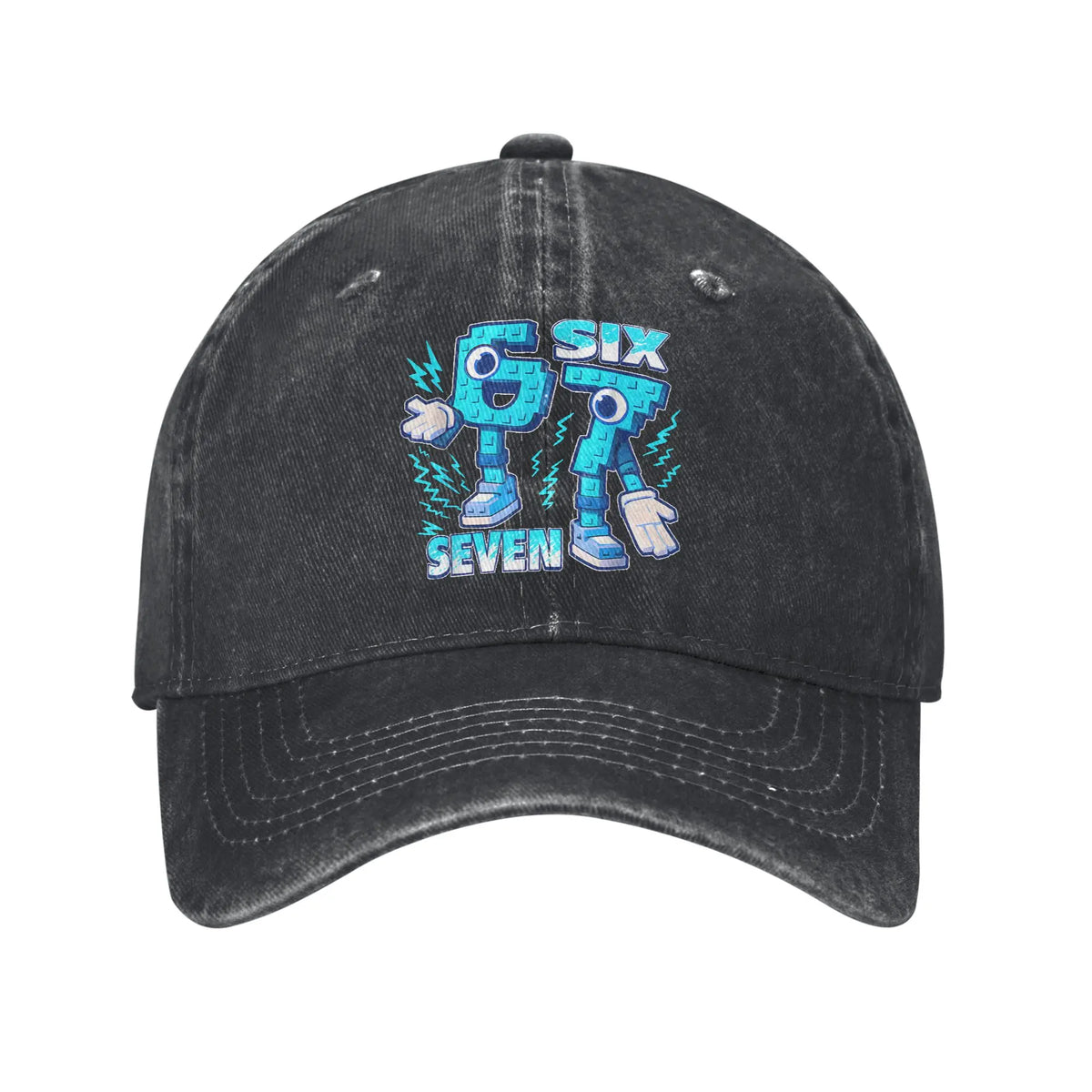 Casquette de baseball « Funny Meme 67 Six Seven 6 7 Italian Brainrot » pour le sport en plein air et au soleil – Casquette trucker délavée pour homme, design classique