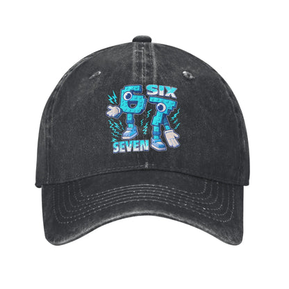 Casquette de baseball « Funny Meme 67 Six Seven 6 7 Italian Brainrot » pour le sport en plein air et au soleil – Casquette trucker délavée pour homme, design classique