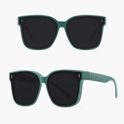 KLASSNUM Transfer Sunglasses Ladies Fit Over Sun Glasses Men Oversize Square Wrap Around Glasses for Prescription Myopia Goggles
