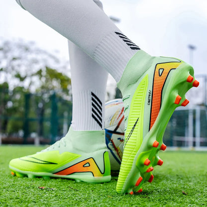 Chaussures de football montantes pour hommes, crampons longs, chaussures de football pour adultes, légères, entraînement sportif professionnel