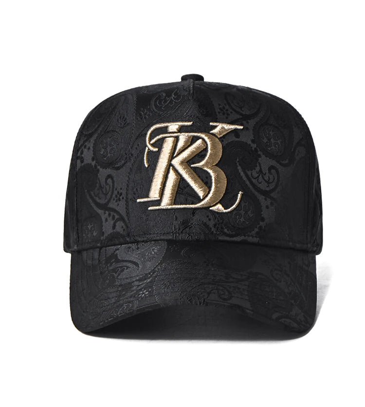 2024 Fashion Embroidery High top Baseball Cap Men's cashew print outdoor casual Cap face Trim four seasons