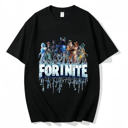 Fortnite Crew Neck T Shirt Unisex Adult Game Dance Fashion New Pure Cotton Short Sleeve Tops Perfect for Casual Wear Vacations