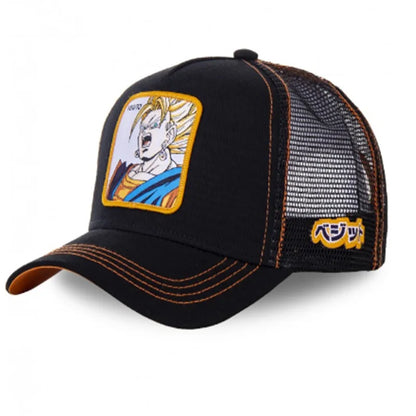 Casquette Dragon Ball Son Goku pour l'été, casquette de voyage à visière, casquette pour homme brodée, style hip-hop en maille, visière pare-soleil, casquette de baseball, sport de plein air