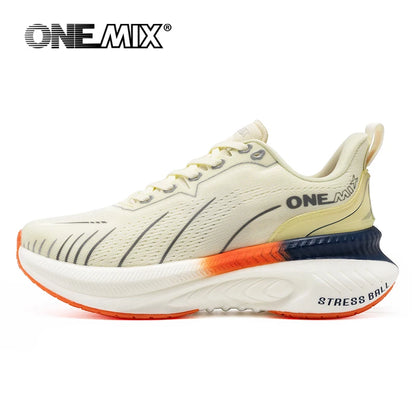 ONEMIX Nouvelles chaussures de course à amorti pour hommes, adaptées aux coureurs intensifs, à lacets, sportives, pour femmes, antidérapantes, d'extérieur, athlétiques, baskets pour hommes