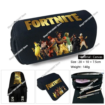 Fortnites Anime Pencil Bag Kawaii PencilCase Large Capacity Waterproof Handheld Cosplay Pencil Pouch Office Stationary Gift Toy