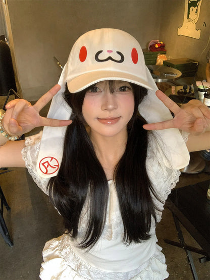 2025 NEW CUTE Long Rabbit Ear Hat Y2K Style Denim Blue Baseball Cap Fashion Hip-Pop Cap Couple Birthday Gifts