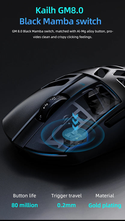 DAREU Al-mg Tri-Mode 8Khz PBT kabellose Gaming-Maus mit Schnellladefunktion PAW3950 30000 DPI, leicht, für PC-Gamer