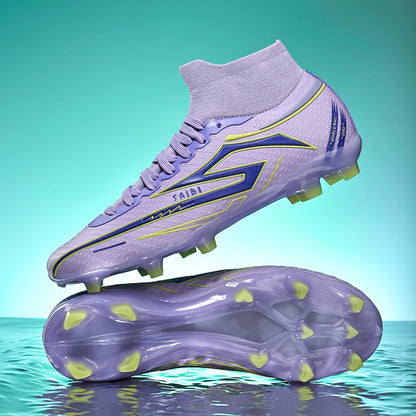 Chaussures de football AG/FG pour enfants et jeunes, chaussures d'entraînement, tige en tissu PU, semelle en TPU, antidérapantes, résistantes à l'usure, pour terrain de sport en herbe naturelle