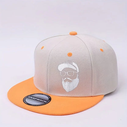 Printed Logo Bearded Grandpa Pattern Adjustable Buckle Closure Outdoor Sports Cap Baseball Cap Hip-Hop Style