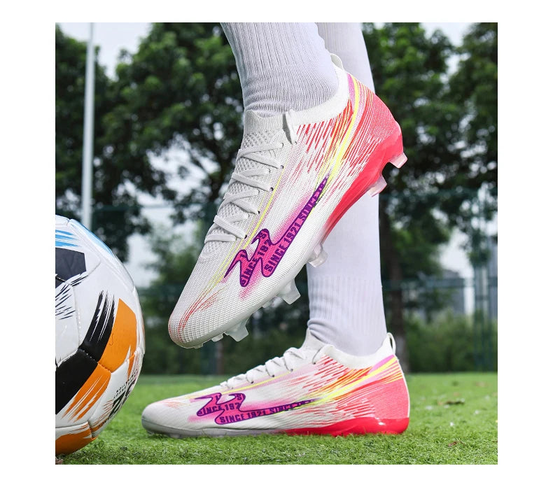 Chaussures de football pour adolescents, adultes, hommes et femmes, crampons universels TF FG tout terrain, chaussures de football avec clous de sol