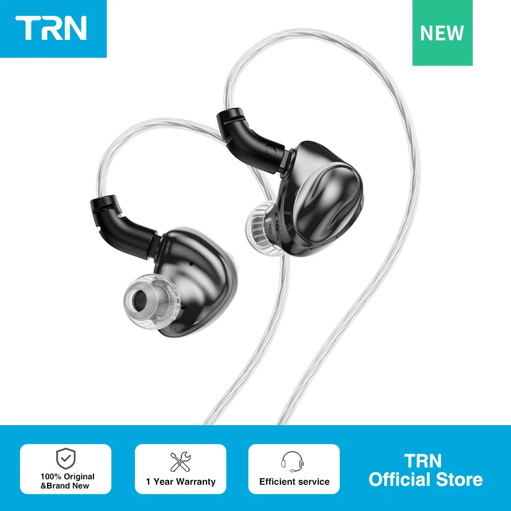 TRN Dolphin Wired Earphones with 10mm Dual Magnetic Dynamic Driver, Liquid Metal HiFi In-Ear Headphones, High Resolution Audio Earbuds