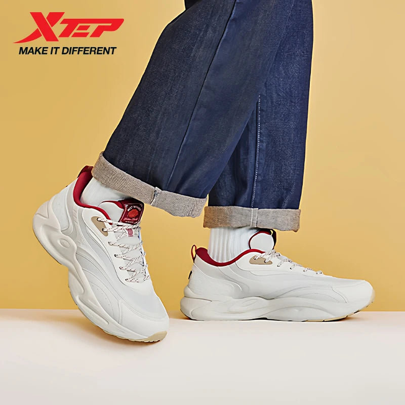 Xtep Shoes For Men Outdoor Shoes Rebound Soft Non-Slip Casual Shoes Chic Vintage Low Top Lace Up Street Sneakers 874119320005