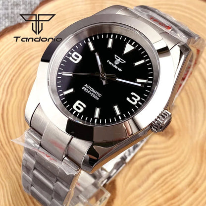 Tandorio Men's Automatic Watch Mechanical Miyota 8215/PT5000 Movt Sapphire Glass 36mm/39mm Explorer Style Wristwatch Luminous