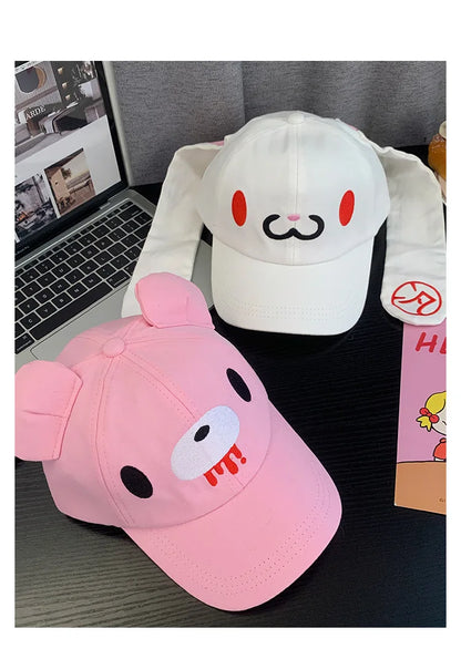 2025 NEW CUTE Long Rabbit Ear Hat Y2K Style Denim Blue Baseball Cap Fashion Hip-Pop Cap Couple Birthday Gifts