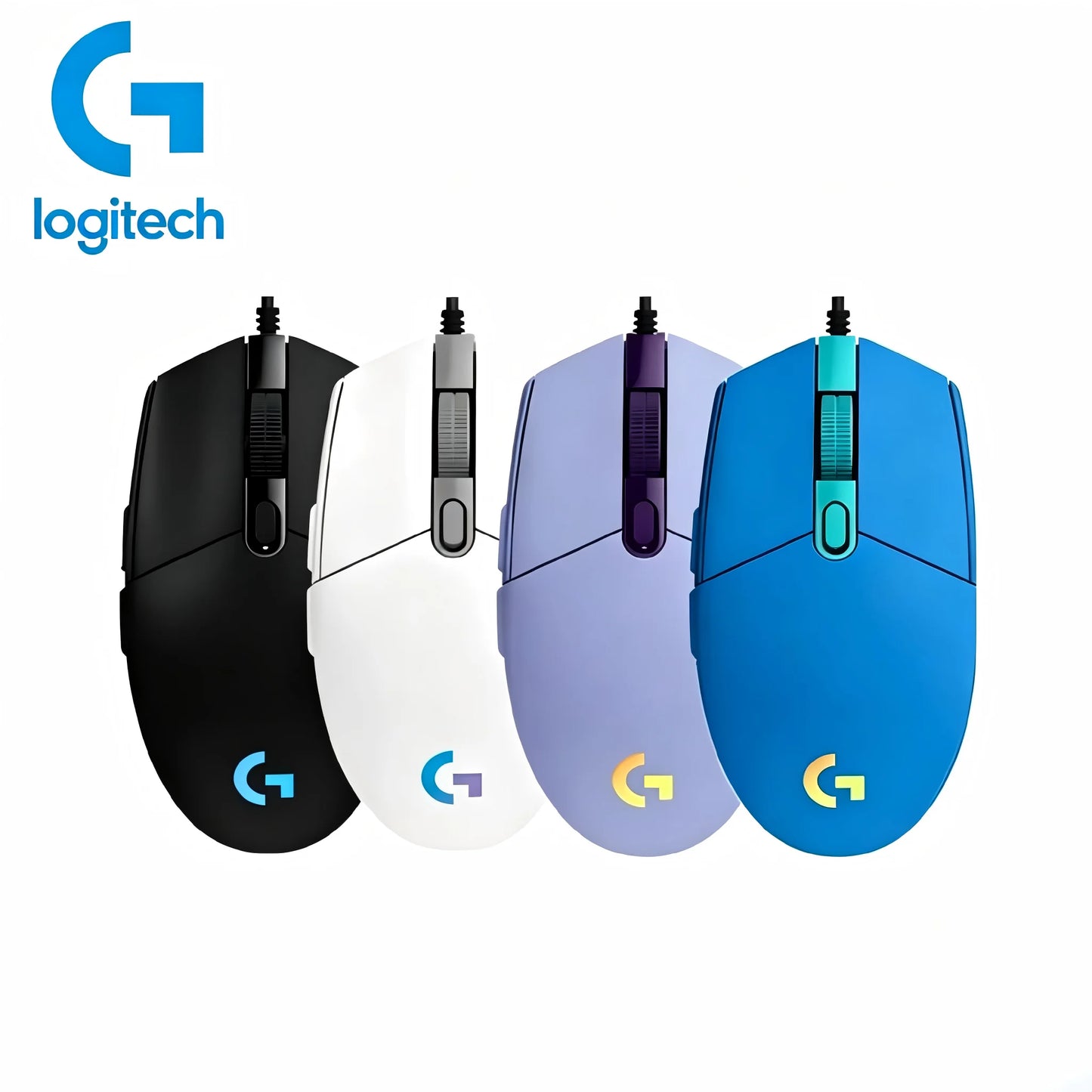 Logitech G102 mus kablet gamingmus 8000DPI optisk effekt e-sport G102 USB-kablet mus med PC