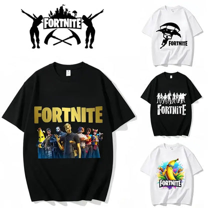 Fortnite Crew Neck T Shirt Unisex Adult Game Dance Fashion New Pure Cotton Short Sleeve Tops Perfect for Casual Wear Vacations