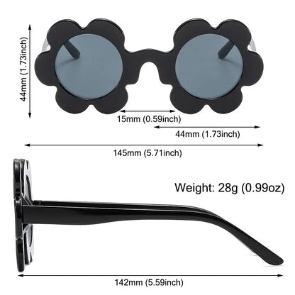New Trendy Sunflower Sunglasses for Women Retro Round Flower Sun Glasses Fun Novel Disco/Festival/Party Shades for Adults