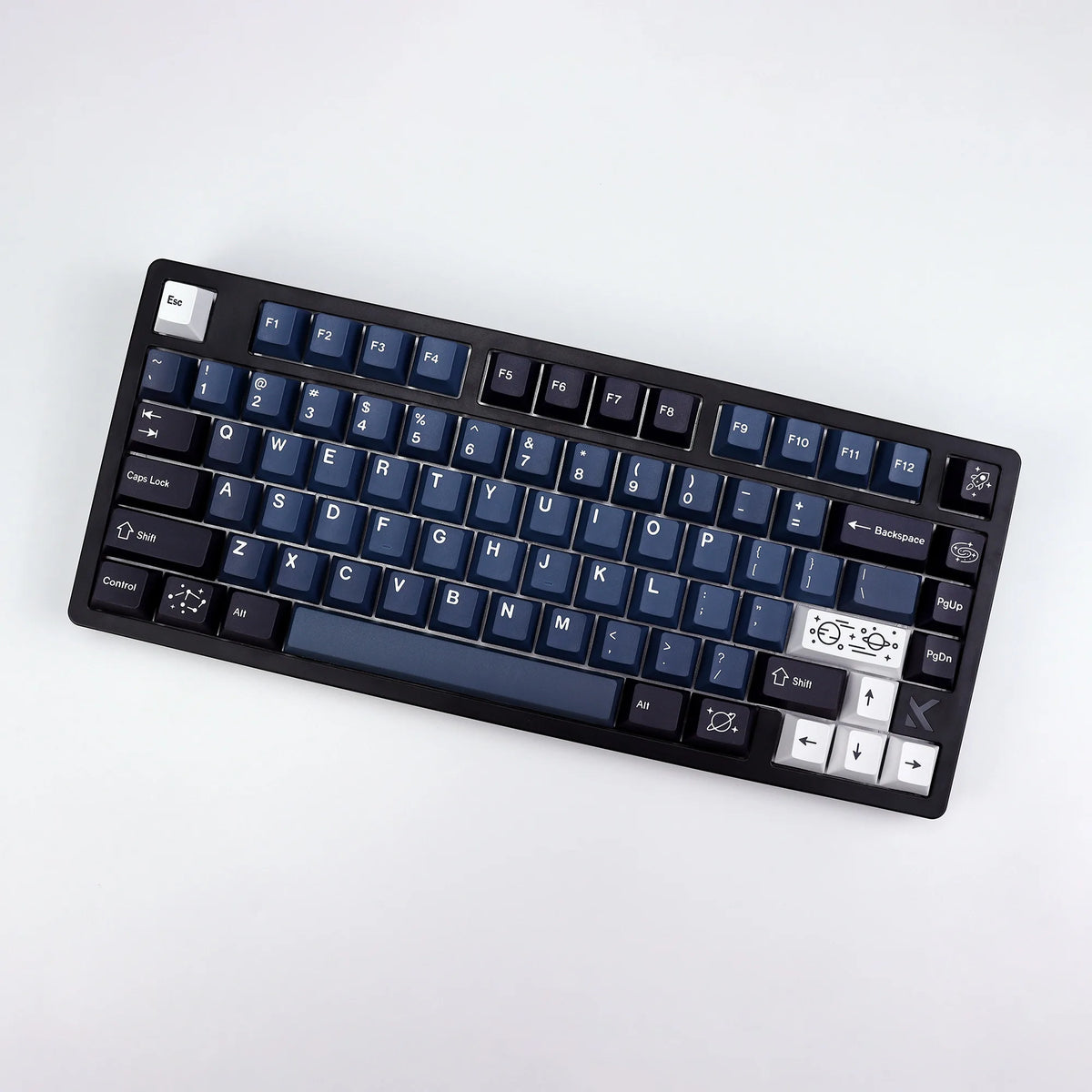 „KBDiy Clone GMK Galaxy“ PBT retro klavišų dangteliai, skirti „Aula 60“ mechaninei klaviatūrai, žaidėjams, su atskirtu tarpo klavišu, „Cherry“ profilio „Alice“ klavišų dangteliai