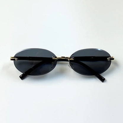 Rimless Sunglasses Oval Fashion Popular Female Male Sunglasses Round Sunglasses Female Male Summer Travel Glasses