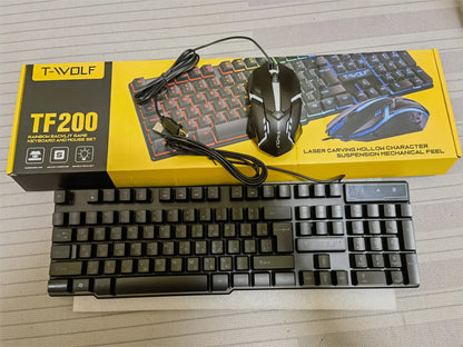 Spanish Keyboard with Ñ Russian Keyboard ISO 100% Layout 104 Keys Spanish Russian Gaming Keyboard Mouse Kit Backlight Wired T20