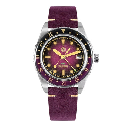 2025 New San Martin SN0134 Men Watch NH34 GMT Sandwich Dial 40mm Bidirectional Sapphire Bezel Luxury Sports Watch 20Bar Watches