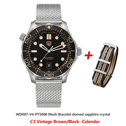 Watchdives WD007 V4 Titanium NTTD Dive Watch PT5000 Automatic Movement Sapphire Super Luminous Domed Crystal 42mm Men Watches