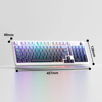 Magegee Gk960 Membrane Keyboard Wireless 2.4g Bt 98 Keys Abs Side Engraved Keycaps Adjustable Rgb Lights for Office Game Windows