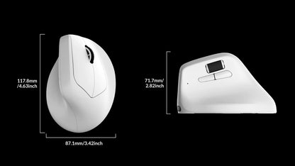 Keychron M5 draadloze ergonomische optische muis, 8K polling rate, 2.4GHz & Bluetooth, Type-C, 3950-sensor