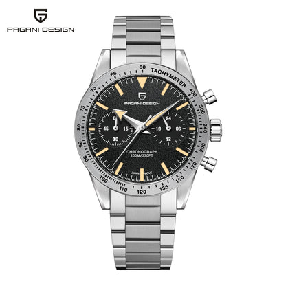 PAGANI DESIGN 2024 New Wide Arrow Moon Men's Watches Luxury Quartz Watch For Men Sport Retro Chronograph VK64 AR Sapphire Glass