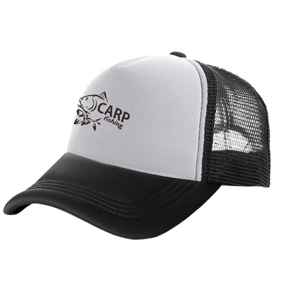 „Carp Fish“ vyriškos „Trucker“ kepurės, juokingos žvejybos motyvais, beisbolo kepurės, vėsios vasarinės unisex kepurės iš tinklelio MZ-169