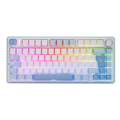 EPOMAKER AULA F75 ISO-ES 75% QWERTY español, teclado mecánico gaming inalámbrico con cable/Bluetooth/2.4GHz, hot-swap, montaje gasket y retroiluminación RGB