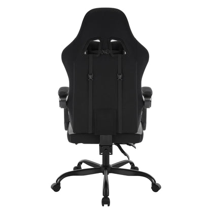 WOLTU snurrbar datorstol med massagefunktion, ergonomisk kontorsstol med kudde och fotstöd, höjdjusterbar gamingstol