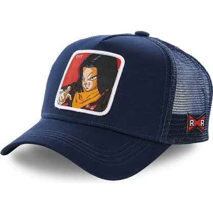 Casquette Dragon Ball Son Goku pour l'été : casquette de voyage à visière, pour homme, brodée, style hip-hop, visière pare-soleil, casquette trucker ajustable en maille