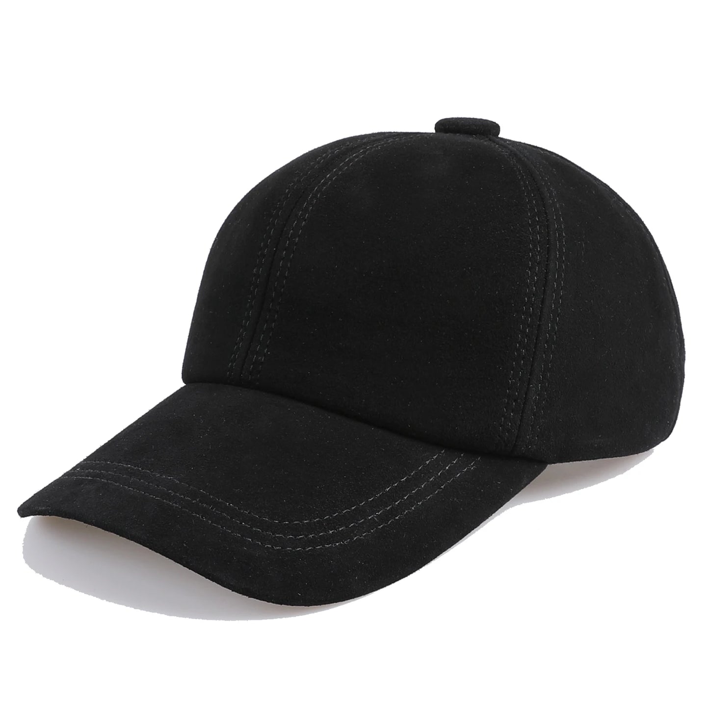 BOONJOVIA Unisex Genuine Suede Leather Baseball Caps for Mens Womens-Adjustable Buckle Back Real Leather Hats