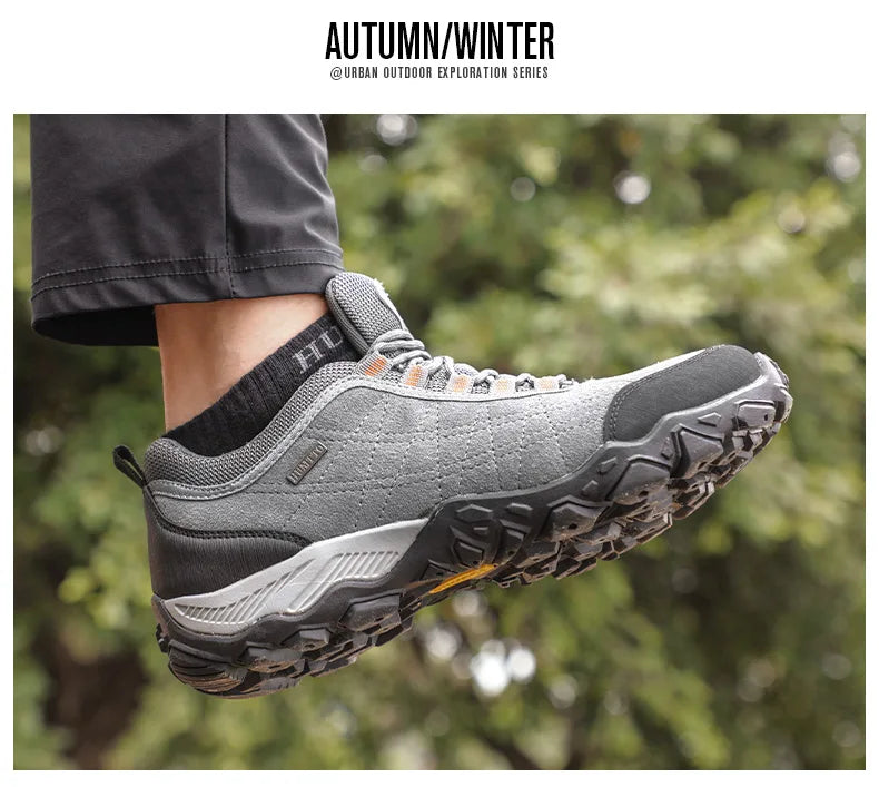 HUMTTO Hiking Shoes Men's Luxury Designer Winter Climbing Trekking Sneakers Leather Outdoor Sports Work Shoes 110282A