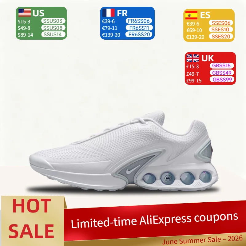 Nike Air Max Dn Mesh – Pantofi casual cu talpă joasă, respirabili, confortabili și cu amortizare, pentru bărbați și femei – Alb DV3337-101