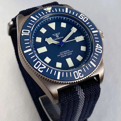 Titanium Case Tandorio 42mm Retro FXD NH35 PT5000 Mechanical Men's Watch Sapphire 200M Diver Watches Luminous Watches for Men