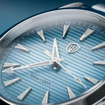 Hodinky Watchdives WD0006, stroj VH31 s plynulým chodem sekundové ručky, vypouklé safírové sklo, luminiscenční povlak BGW9, vodotěsnost 10 barů, 38 mm, vintage styl