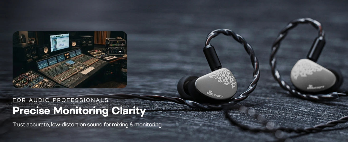 Auscultadores intra-auriculares HiFi Linsoul Kiwi Ears Cadenza II IEM com driver dinâmico de titânio de 10mm, KARS 2.0 e cabo amovível